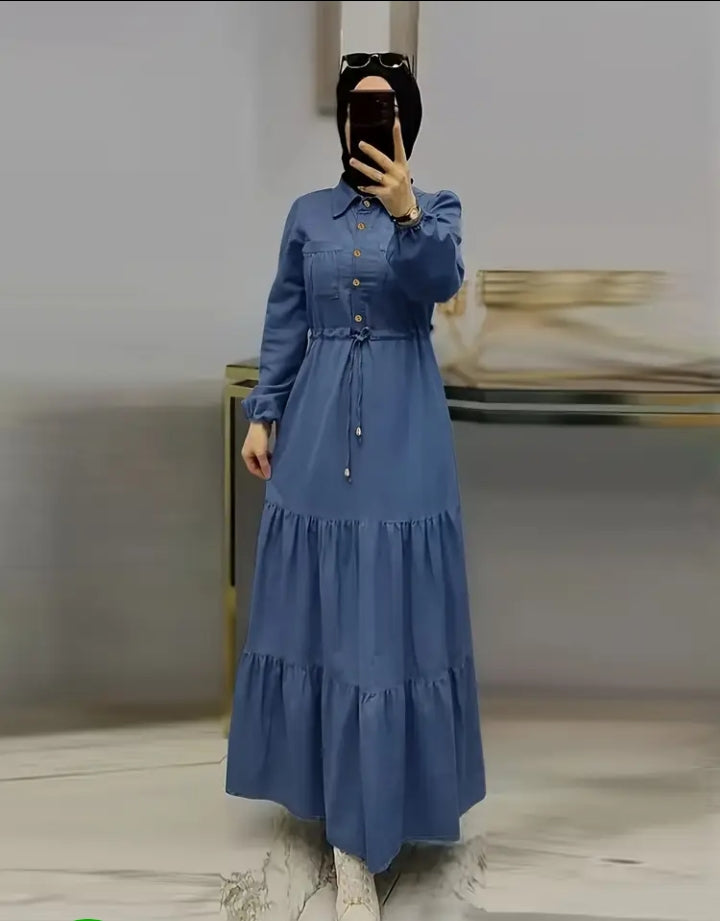 Blue Modest Maxi Dress ✨